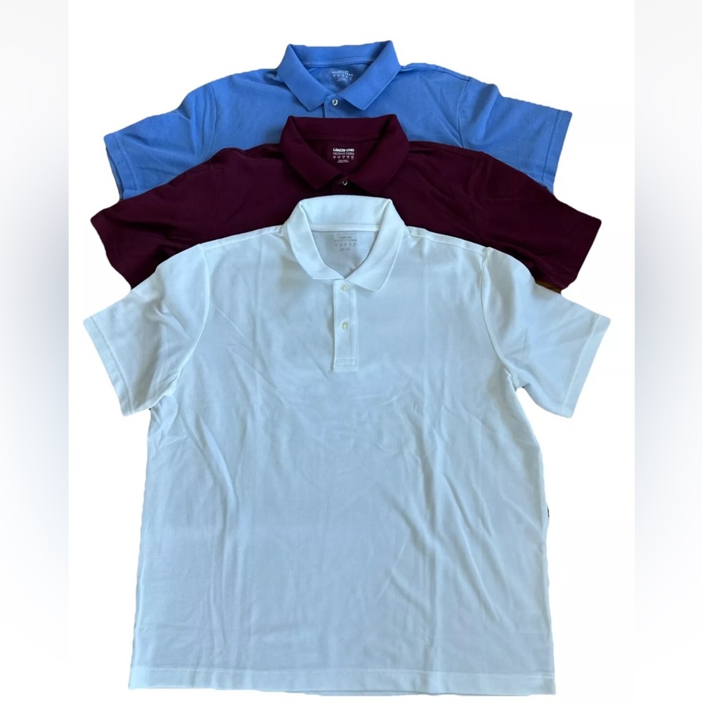 NWOT Lands' End Outfitters Men’s Polo Shirts, XL, Lot of Three
